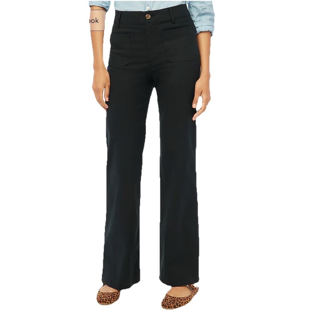 J. Crew Factory Petite‎ Lizzie High Rise Patch Pocket Wide Leg Pant 29P BW805